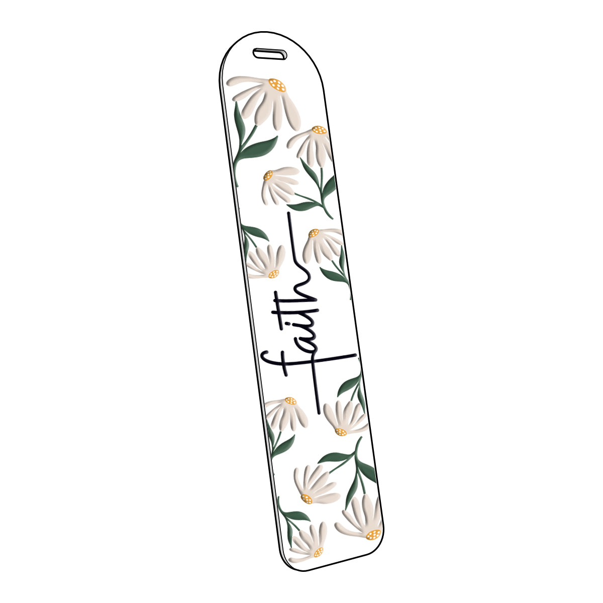 "Faith" White Matisse Daisy | Acrylic Bookmark