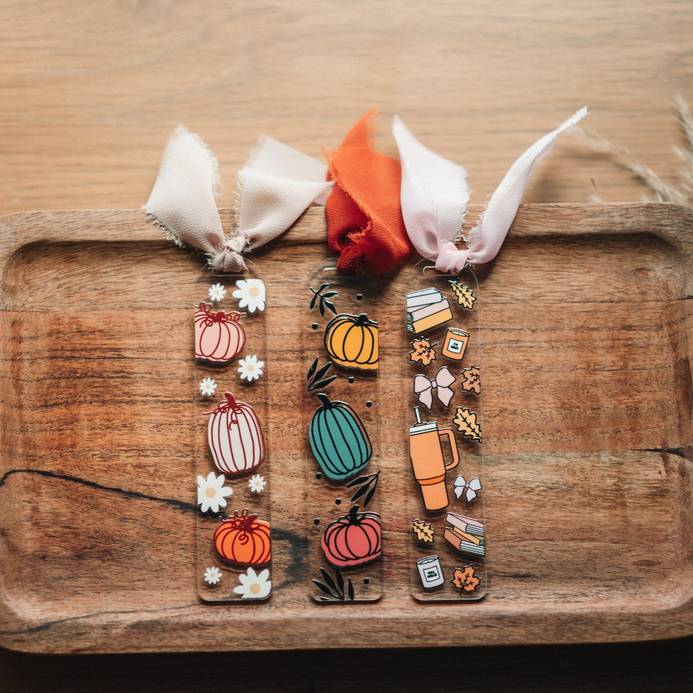 Pumpkins (Teal, Nude and Rust) | Acrylic Bookmark