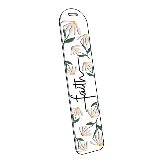 "Faith" White Matisse Daisy | Acrylic Bookmark