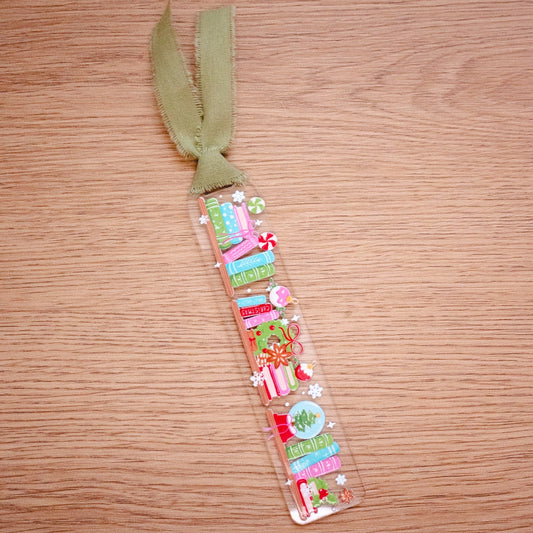 Merry Bookmas | Acrylic Bookmark | Christmas | NEW