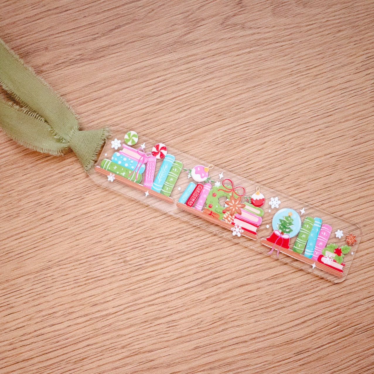 Merry Bookmas | Acrylic Bookmark | Christmas | NEW