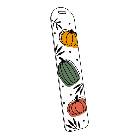 Pumpkins and Black Leaves | Acrylic Bookmark